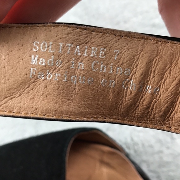 Jeffrey Campbell Black Suede & Leather Solitaire Heels Size 7 - Picture 12 of 13